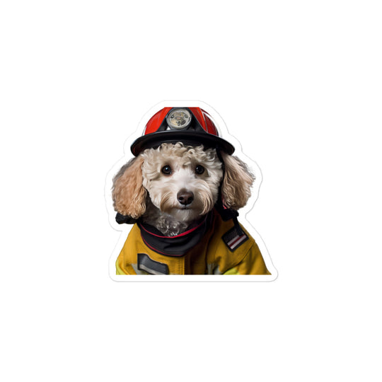 Poodle Firefighter Sticker - Stickerfy.ai