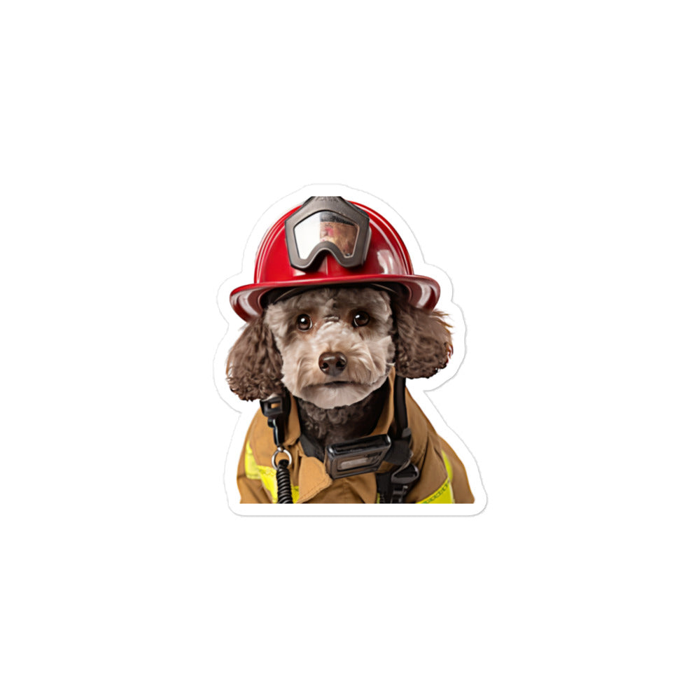 Poodle Firefighter Sticker - Stickerfy.ai