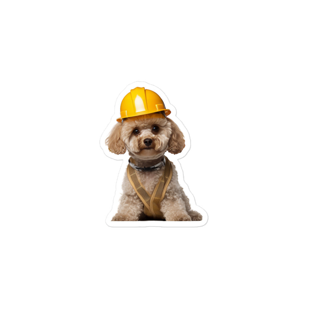 Poodle Contractor Sticker - Stickerfy.ai