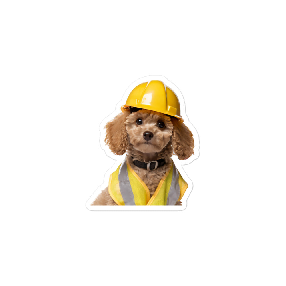 Poodle Contractor Sticker - Stickerfy.ai