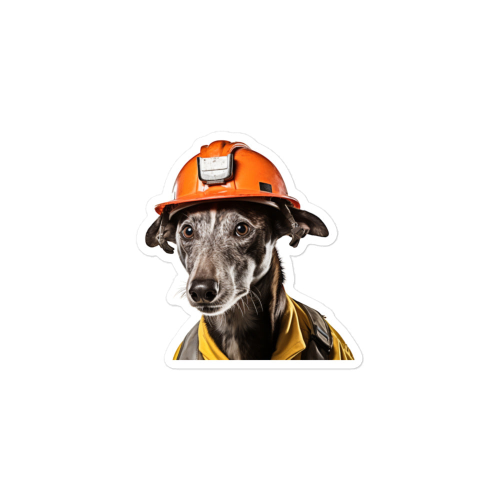Greyhound Firefighter Sticker - Stickerfy.ai