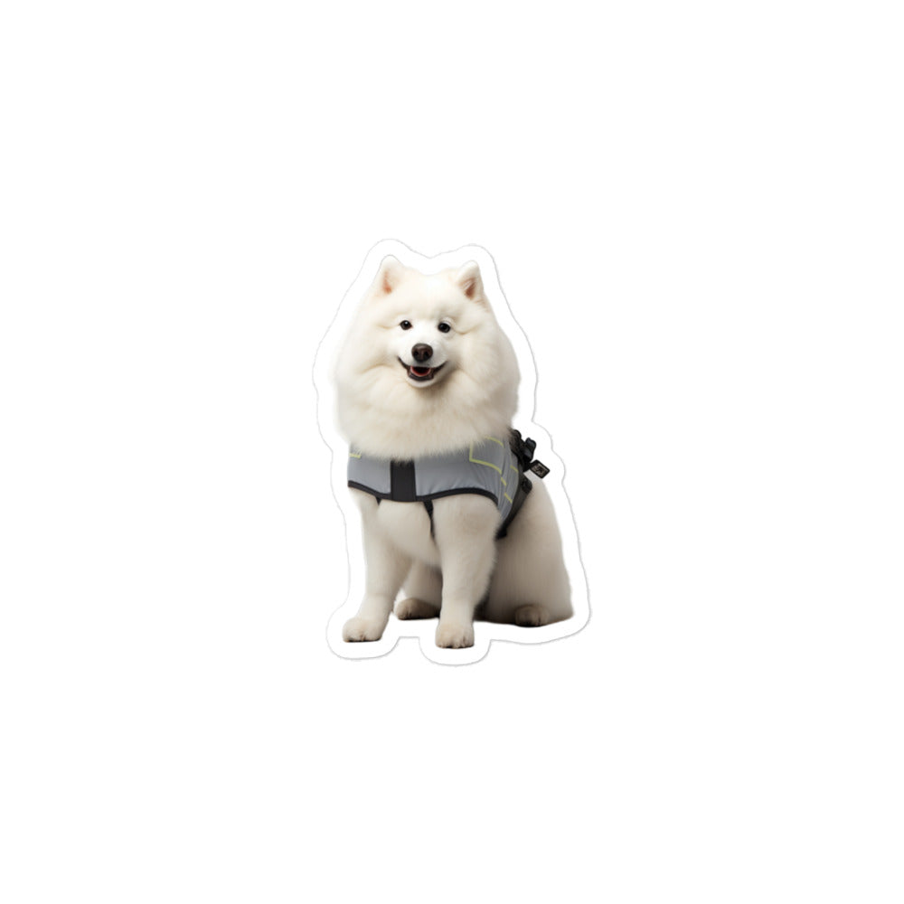 Samoyed Security Officer Sticker - Stickerfy.ai