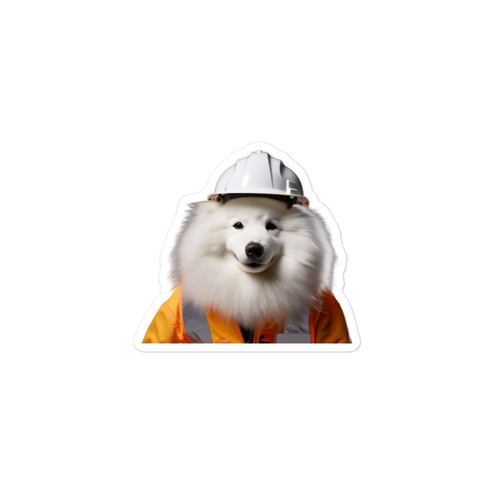 Samoyed Contractor Sticker - Stickerfy.ai