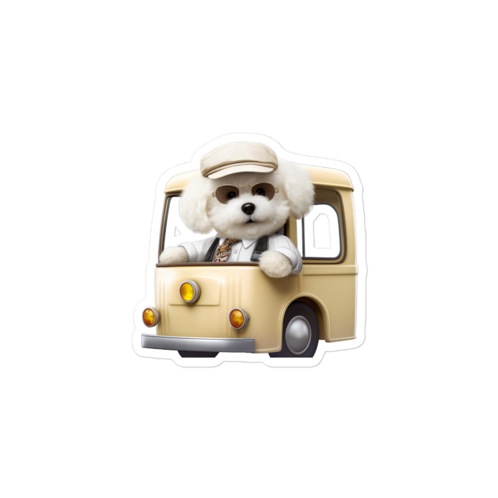 Bichon Frise Transit Operator Sticker - Stickerfy.ai