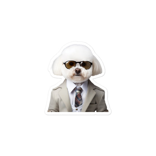 Bichon Frise Sales Consultant Sticker - Stickerfy.ai