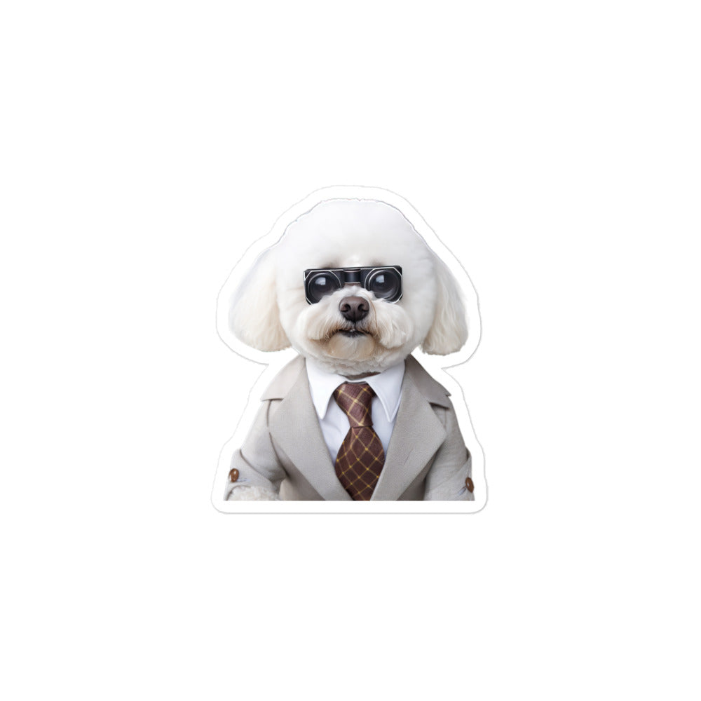 Bichon Frise Sales Consultant Sticker - Stickerfy.ai