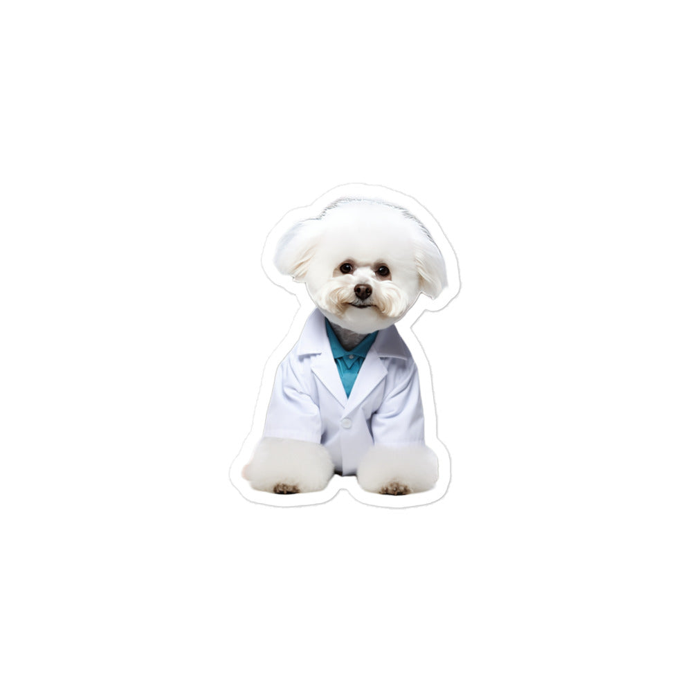 Bichon Frise Pharmacist Sticker - Stickerfy.ai