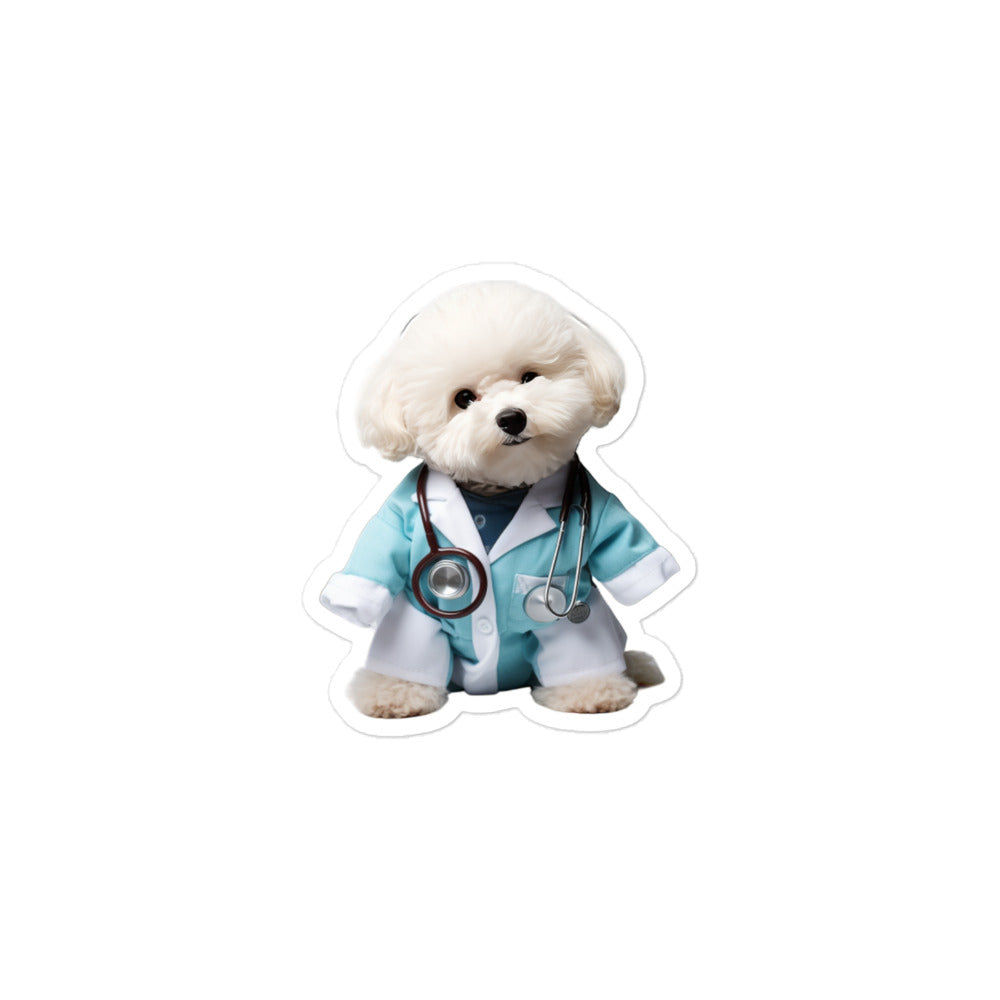 Bichon Frise Doctor Sticker - Stickerfy.ai