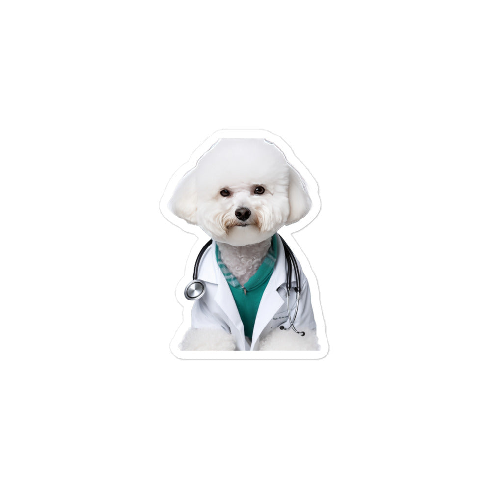 Bichon Frise Doctor Sticker - Stickerfy.ai