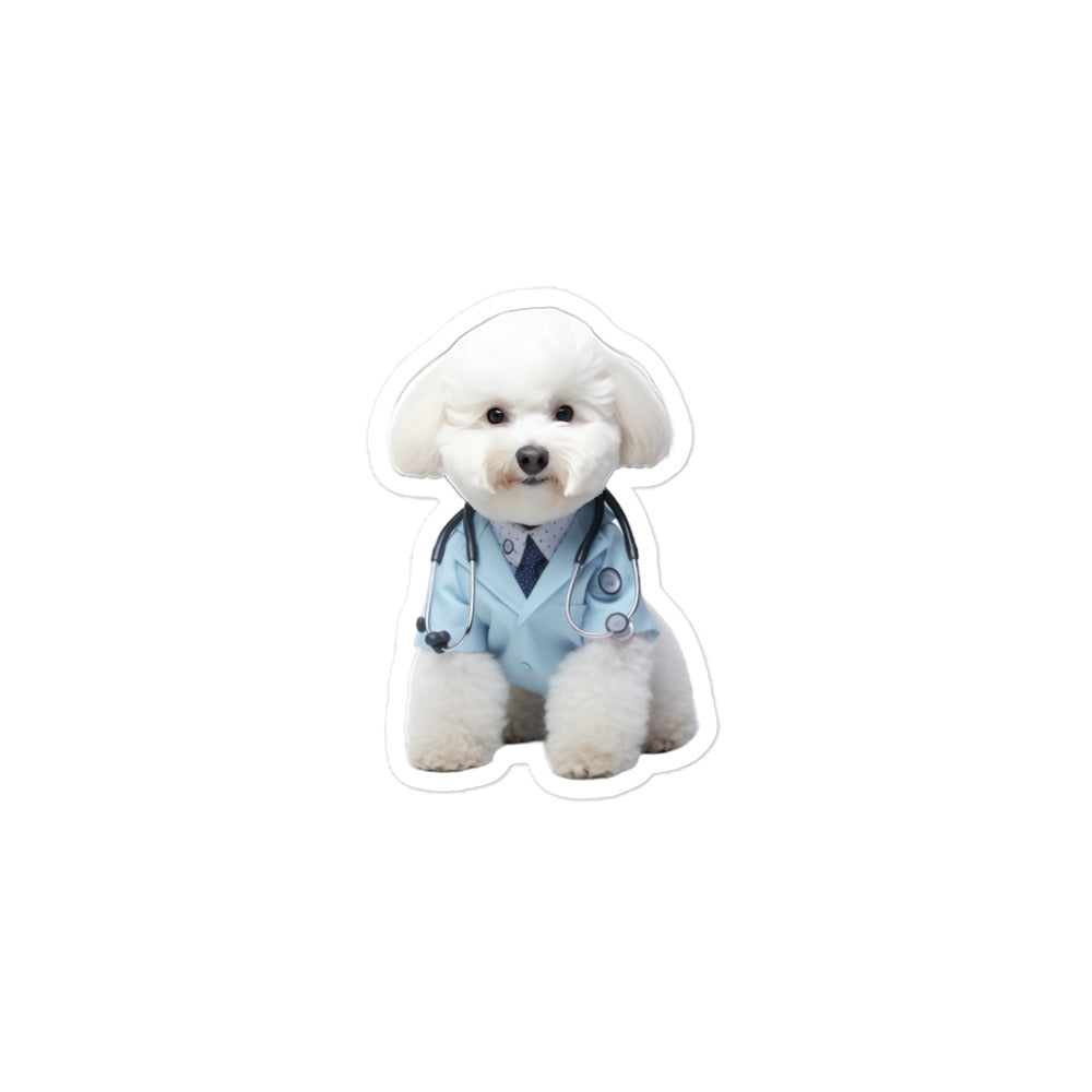 Bichon Frise Doctor Sticker - Stickerfy.ai