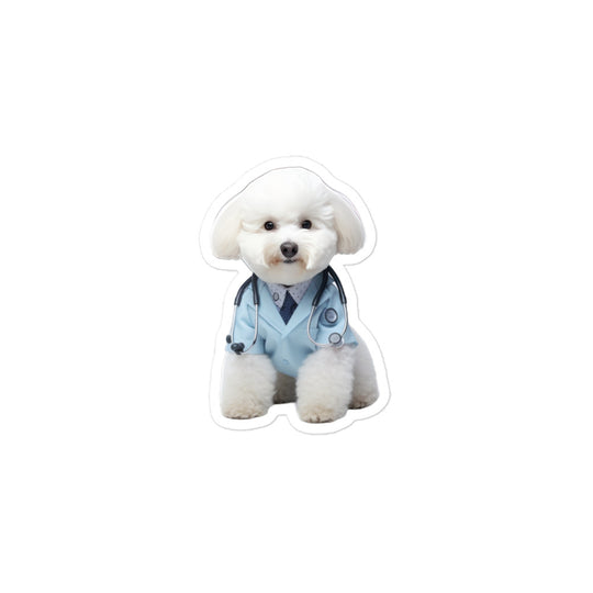 Bichon Frise Doctor Sticker - Stickerfy.ai