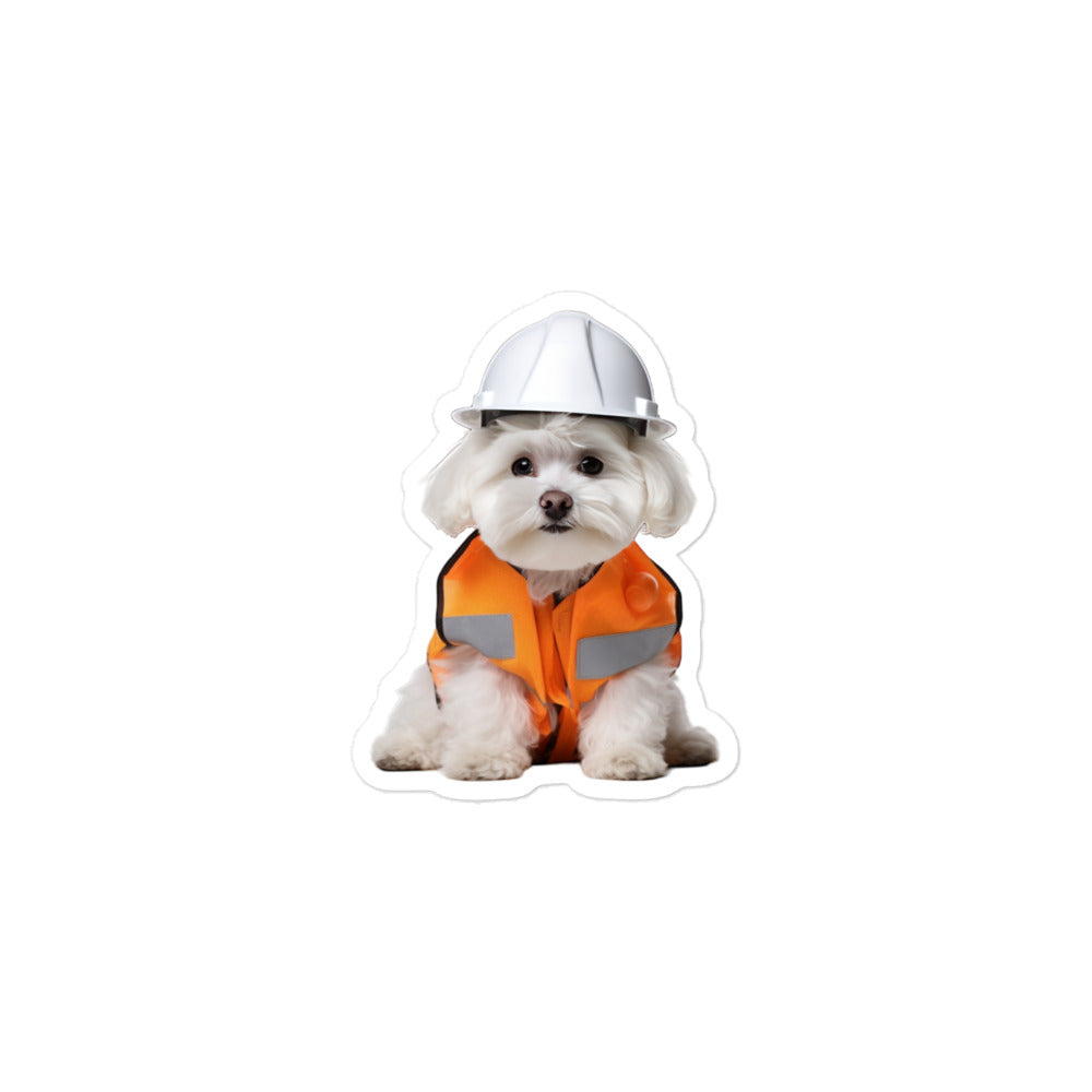 Bichon Frise Contractor Sticker - Stickerfy.ai