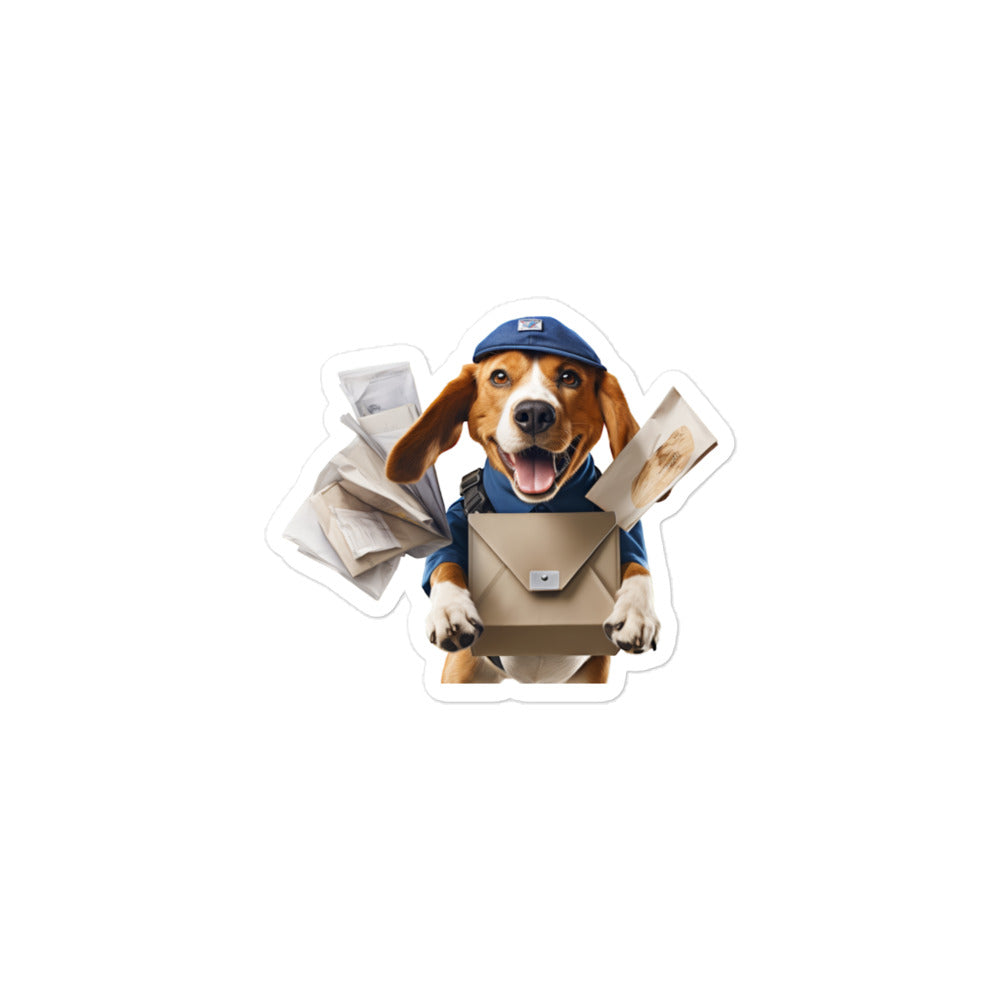 Beagle Mail Carrier Sticker - Stickerfy.ai