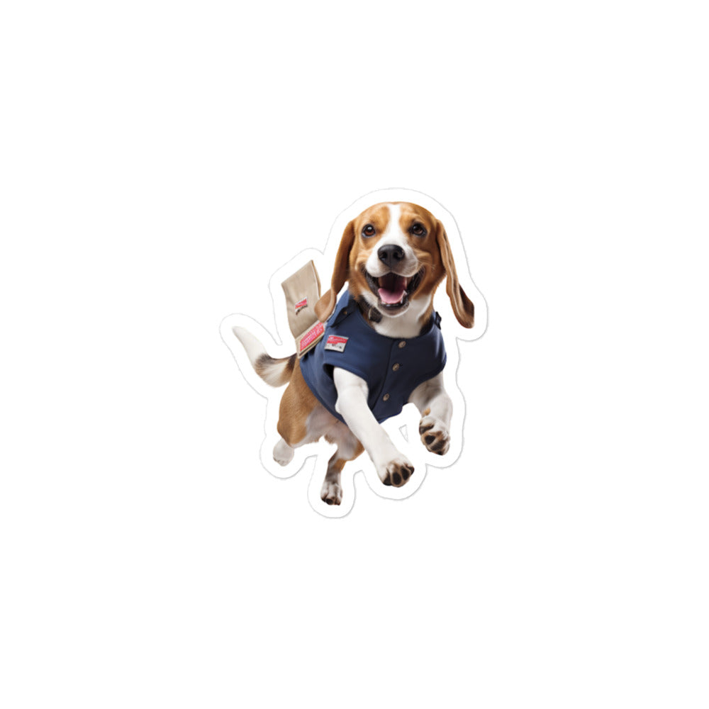 Beagle Mail Carrier Sticker - Stickerfy.ai