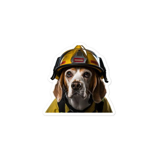 Beagle Firefighter Sticker - Stickerfy.ai