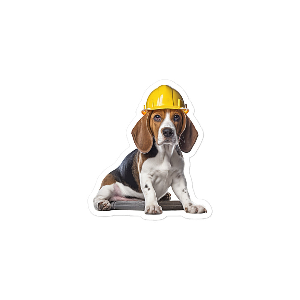 Beagle Contractor Sticker - Stickerfy.ai