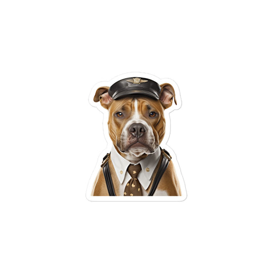 American Staffordshire Terrier Transit Operator Sticker - Stickerfy.ai