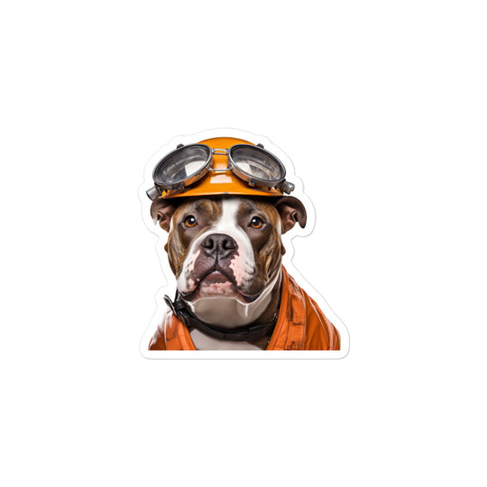 American Staffordshire Terrier Transit Operator Sticker - Stickerfy.ai