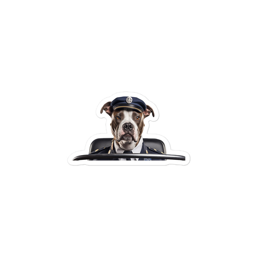 American Staffordshire Terrier Transit Operator Sticker - Stickerfy.ai