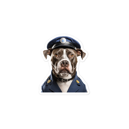 American Staffordshire Terrier Transit Operator Sticker - Stickerfy.ai