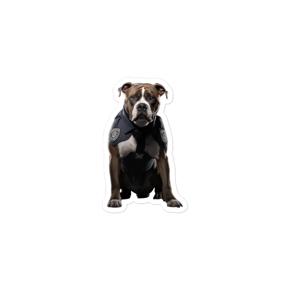 American Staffordshire Terrier Security Officer Sticker - Stickerfy.ai