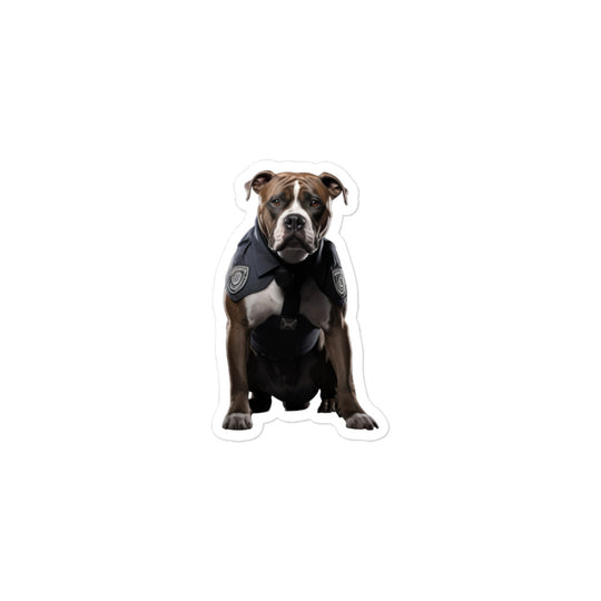 American Staffordshire Terrier Security Officer Sticker - Stickerfy.ai