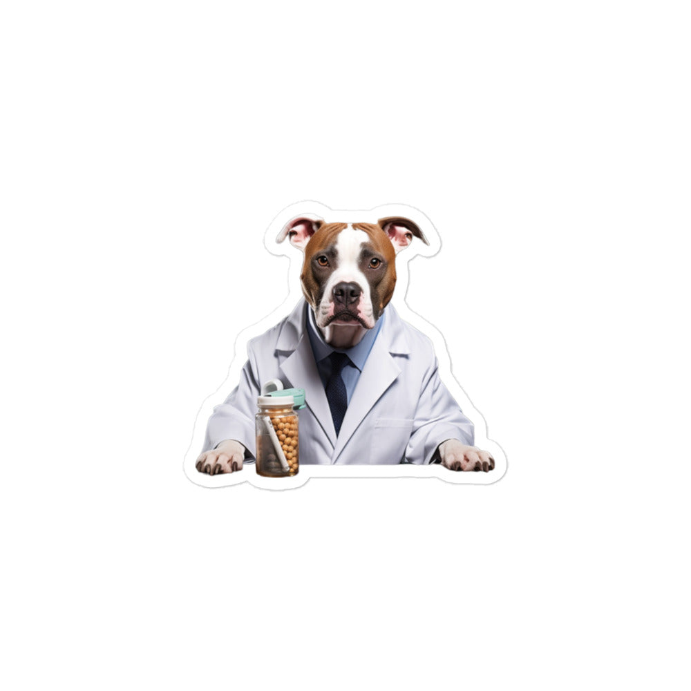 American Staffordshire Terrier Pharmacist Sticker - Stickerfy.ai