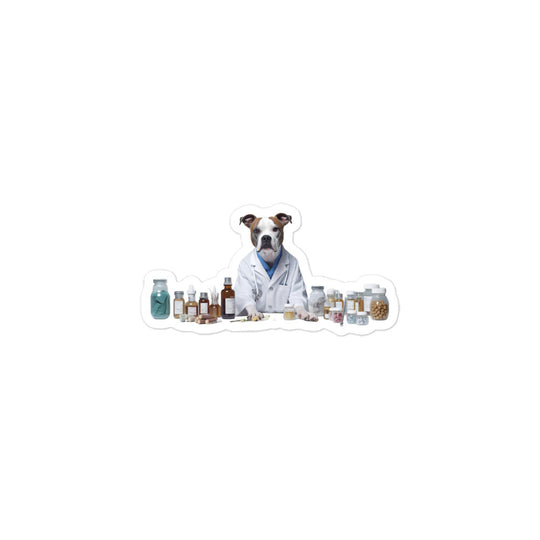 American Staffordshire Terrier Pharmacist Sticker - Stickerfy.ai