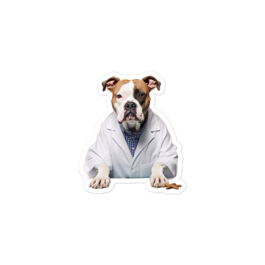 American Staffordshire Terrier Pharmacist Sticker - Stickerfy.ai