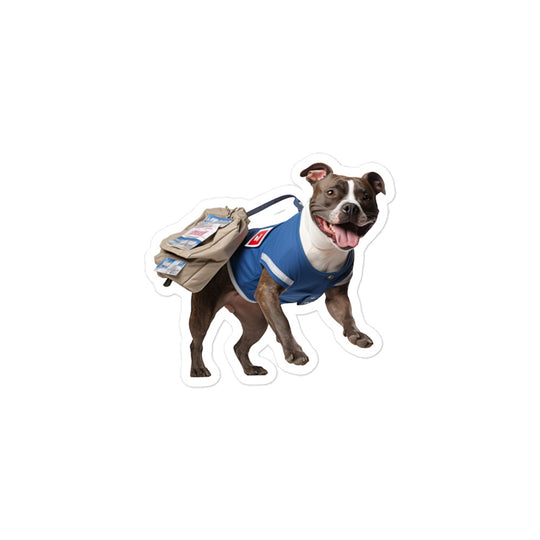 American Staffordshire Terrier Mail Carrier Sticker - Stickerfy.ai