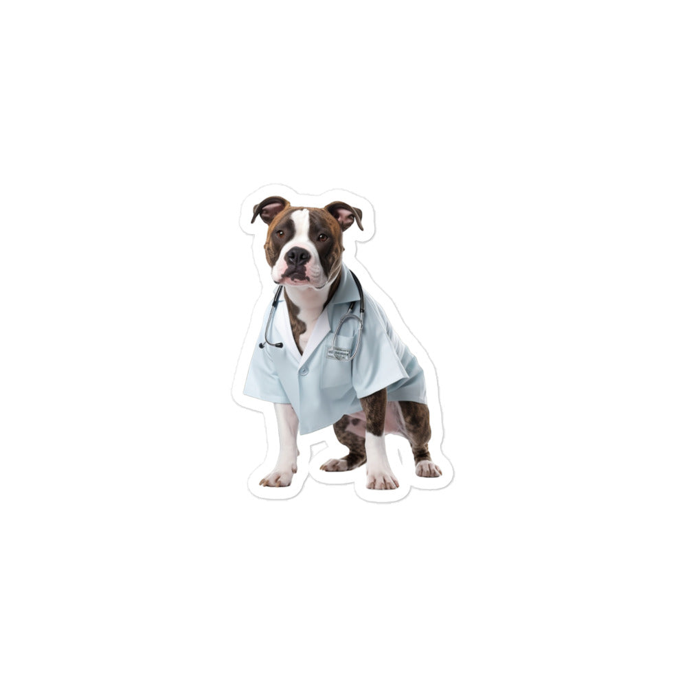 American Staffordshire Terrier Doctor Sticker - Stickerfy.ai