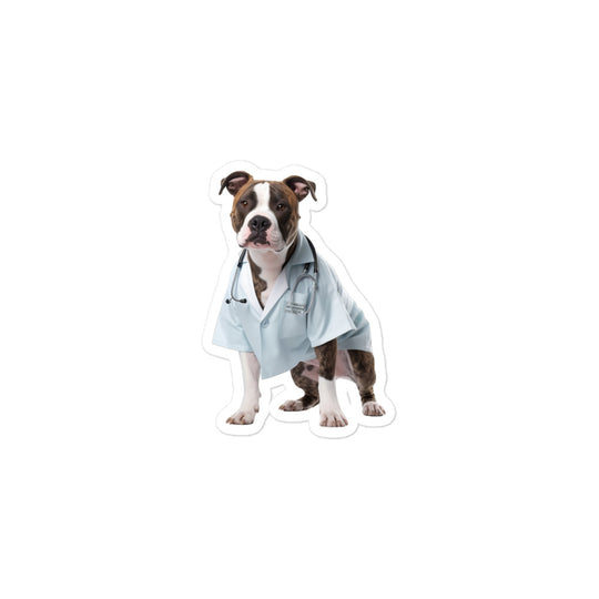 American Staffordshire Terrier Doctor Sticker - Stickerfy.ai