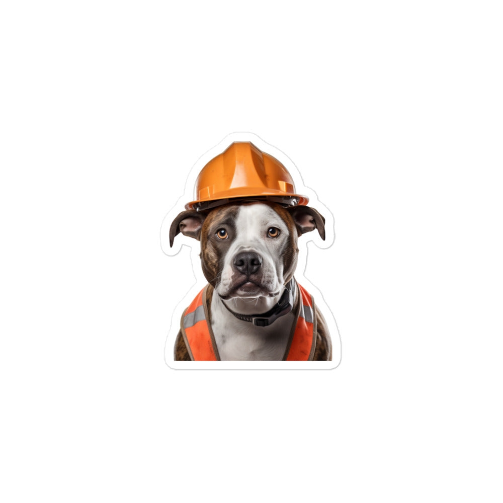American Staffordshire Terrier Contractor Sticker - Stickerfy.ai