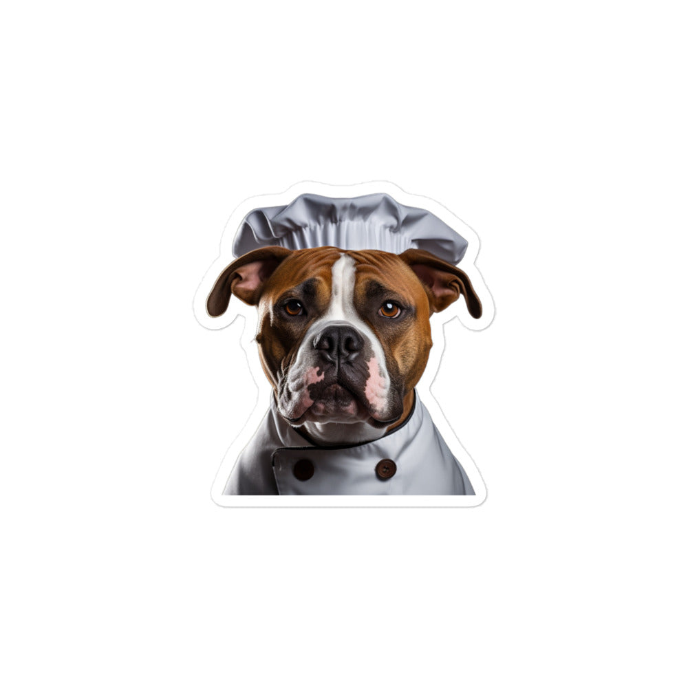 American Staffordshire Terrier Chef Sticker - Stickerfy.ai