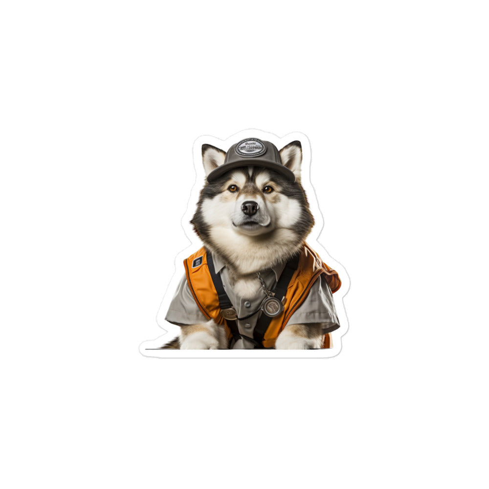 Alaskan Malamute Transit Operator Sticker - Stickerfy.ai