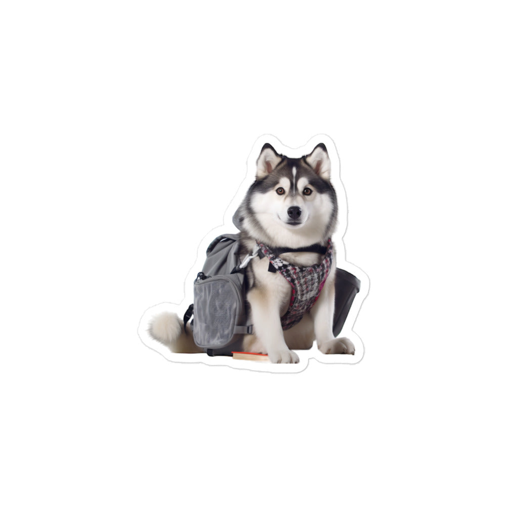 Alaskan Malamute Student Sticker - Stickerfy.ai
