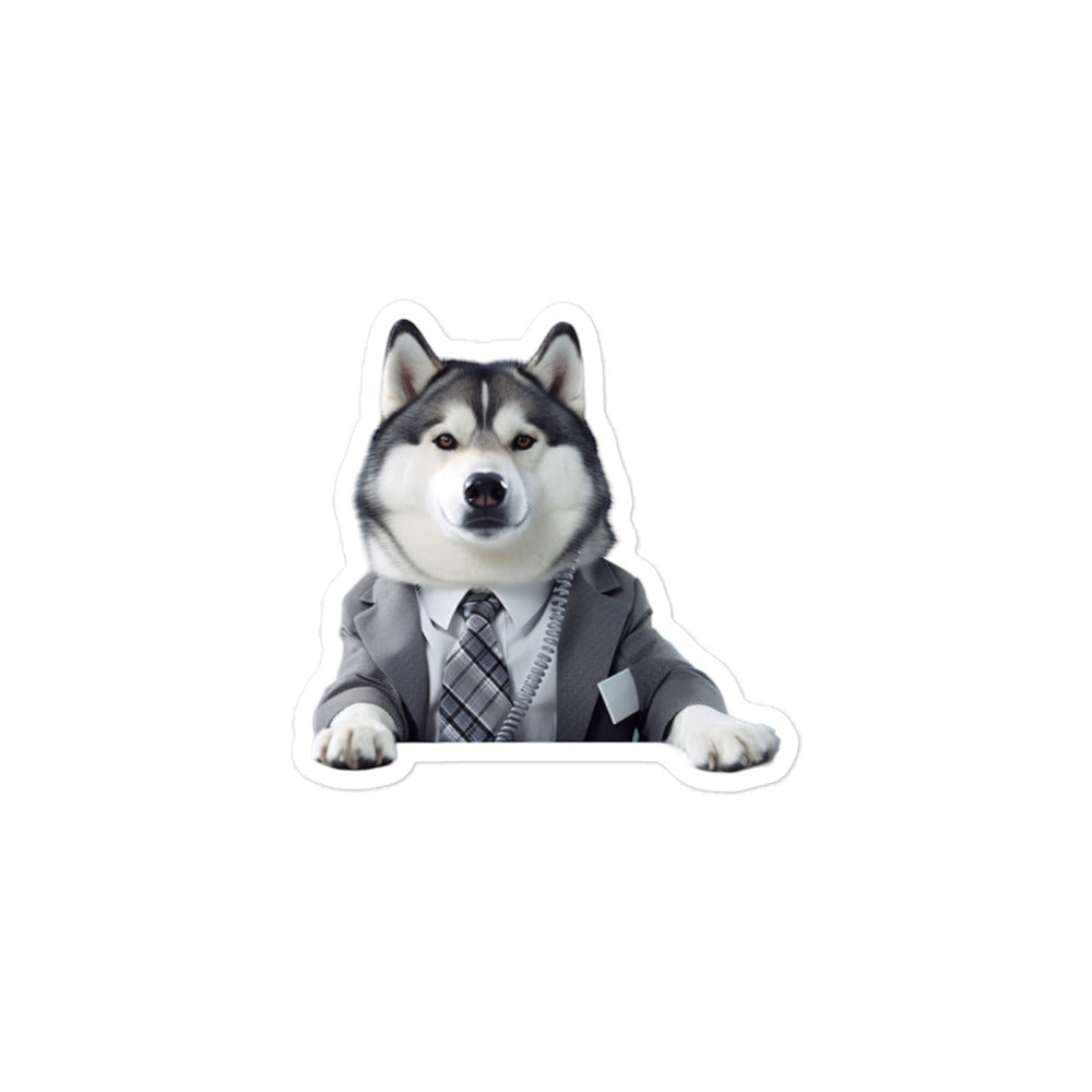 Alaskan Malamute Sales Consultant Sticker - Stickerfy.ai