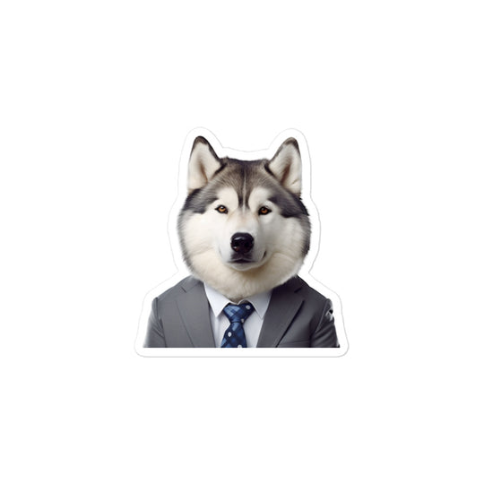 Alaskan Malamute Sales Consultant Sticker - Stickerfy.ai