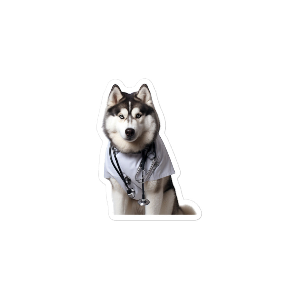Alaskan Malamute Doctor Sticker - Stickerfy.ai
