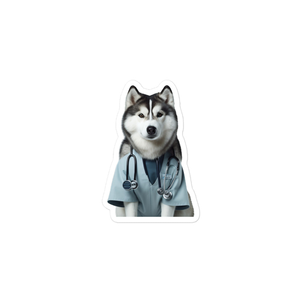 Alaskan Malamute Doctor Sticker - Stickerfy.ai