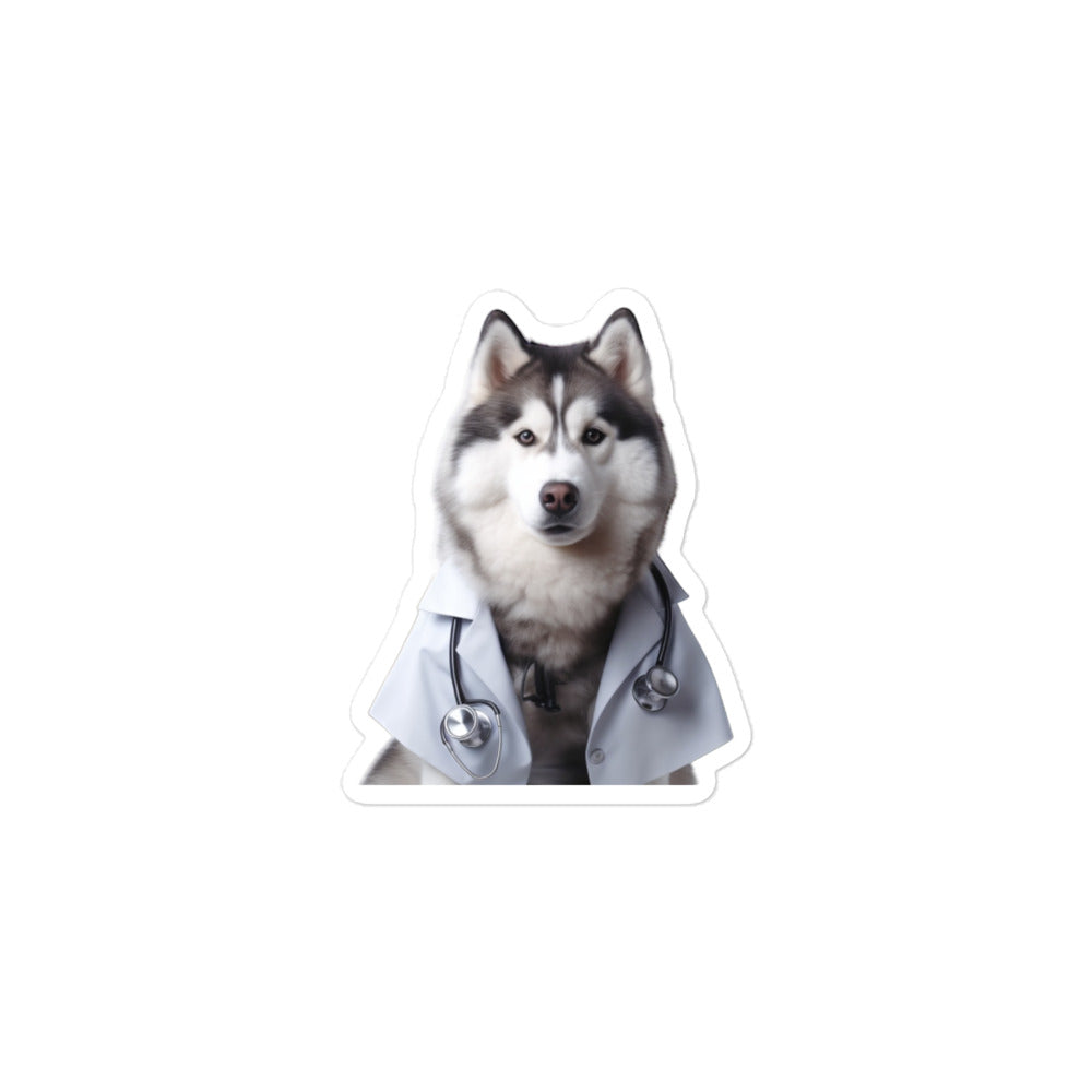 Alaskan Malamute Doctor Sticker - Stickerfy.ai