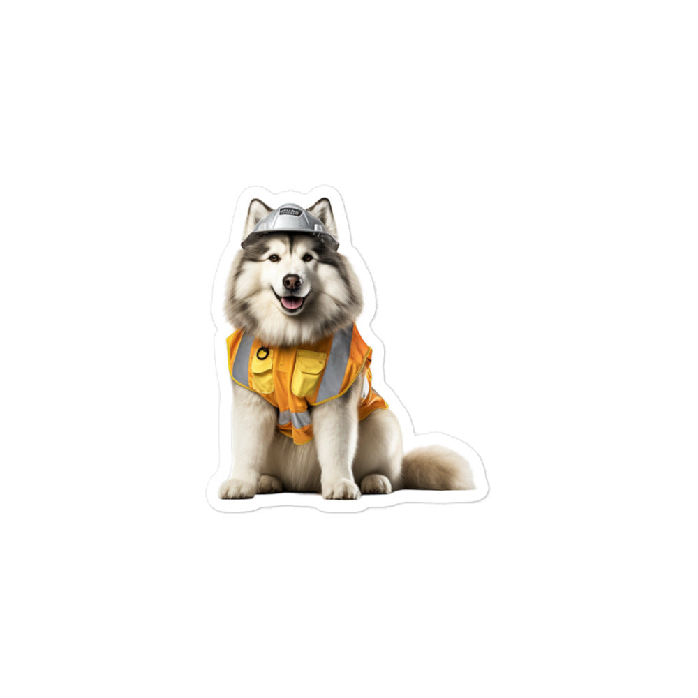 Alaskan Malamute Contractor Sticker - Stickerfy.ai