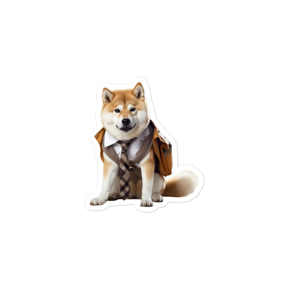 Akita Student Sticker - Stickerfy.ai