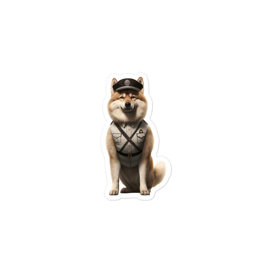 Akita Security Officer Sticker - Stickerfy.ai