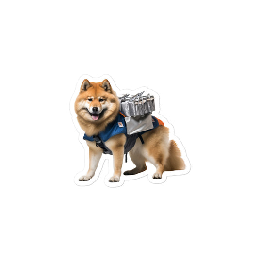 Akita Mail Carrier Sticker - Stickerfy.ai