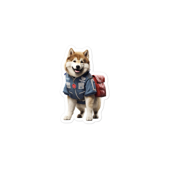 Akita Mail Carrier Sticker - Stickerfy.ai