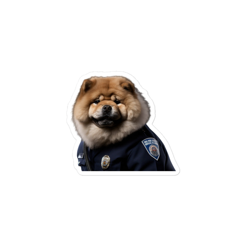 Chow Chow Security Officer Sticker - Stickerfy.ai