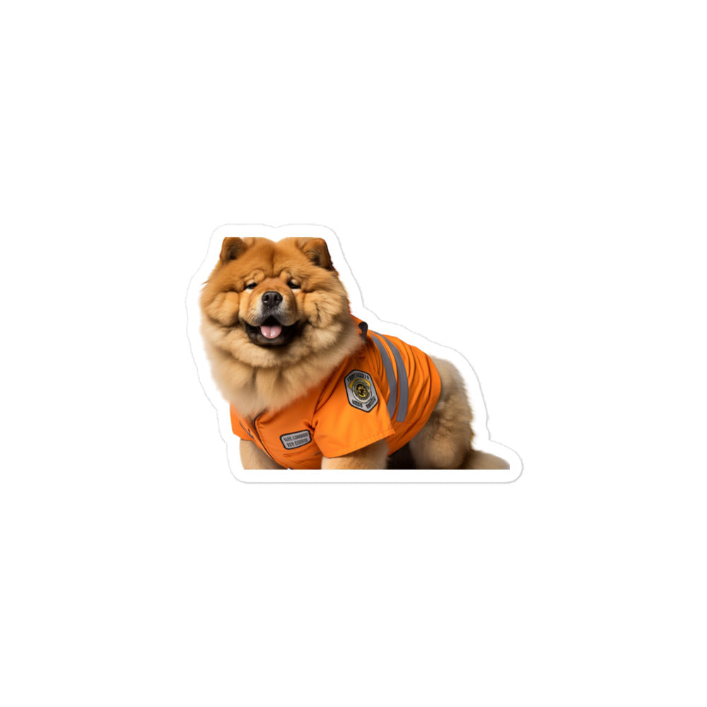 Chow Chow Security Officer Sticker - Stickerfy.ai