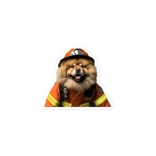 Chow Chow Firefighter Sticker - Stickerfy.ai