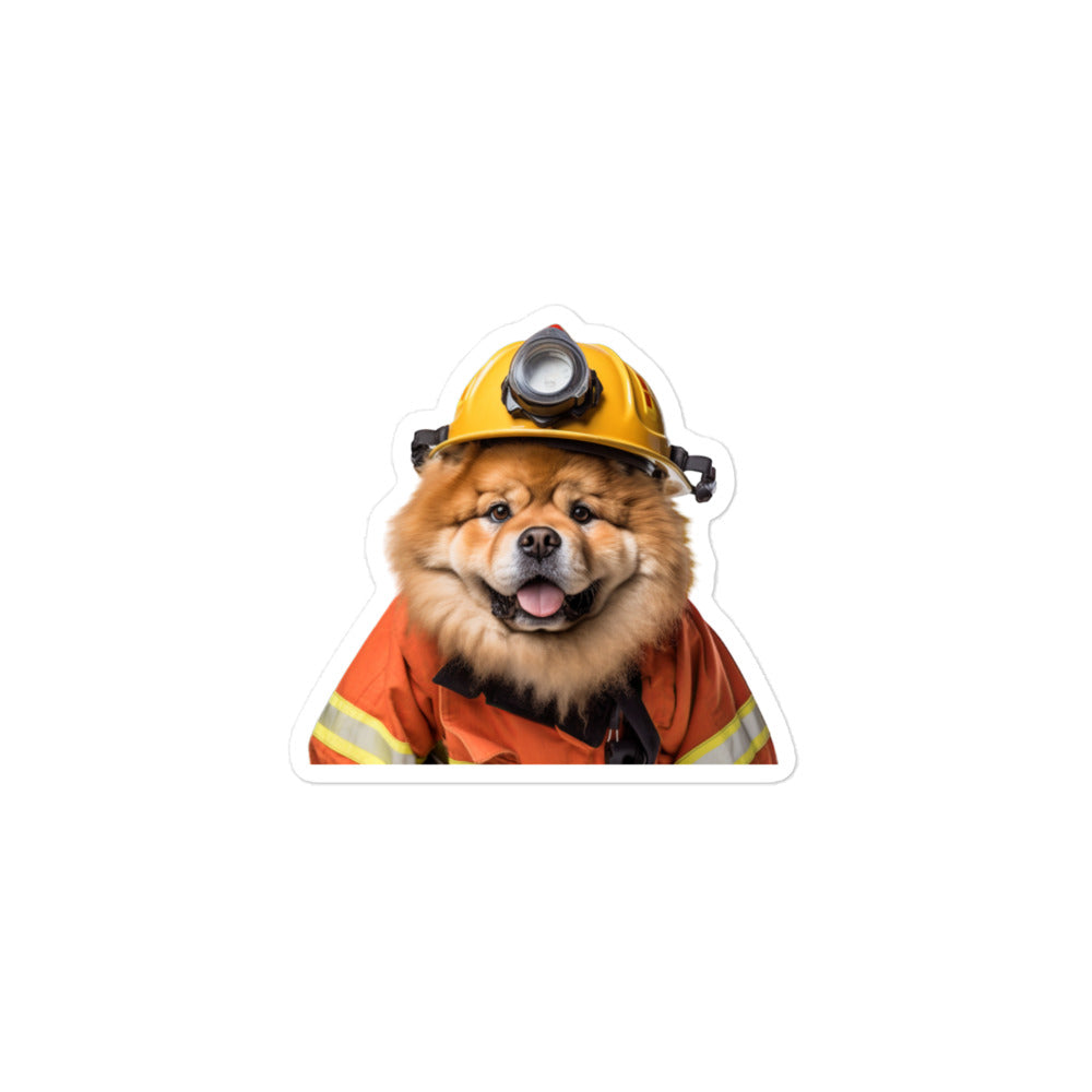 Chow Chow Firefighter Sticker - Stickerfy.ai